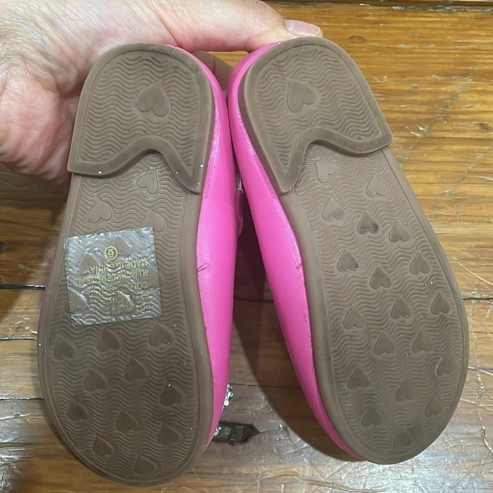 Link girl pink ballet flat dress shoes with bow toddler size 6